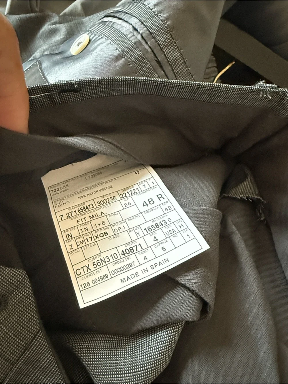 Ermenegildo Zegna Men's Multiseason Suit Jakcet and Pants in Gray print 36R